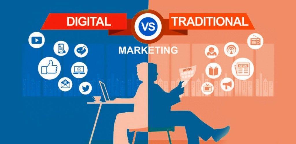 Examples of traditional marketing including newspapers television and billboards