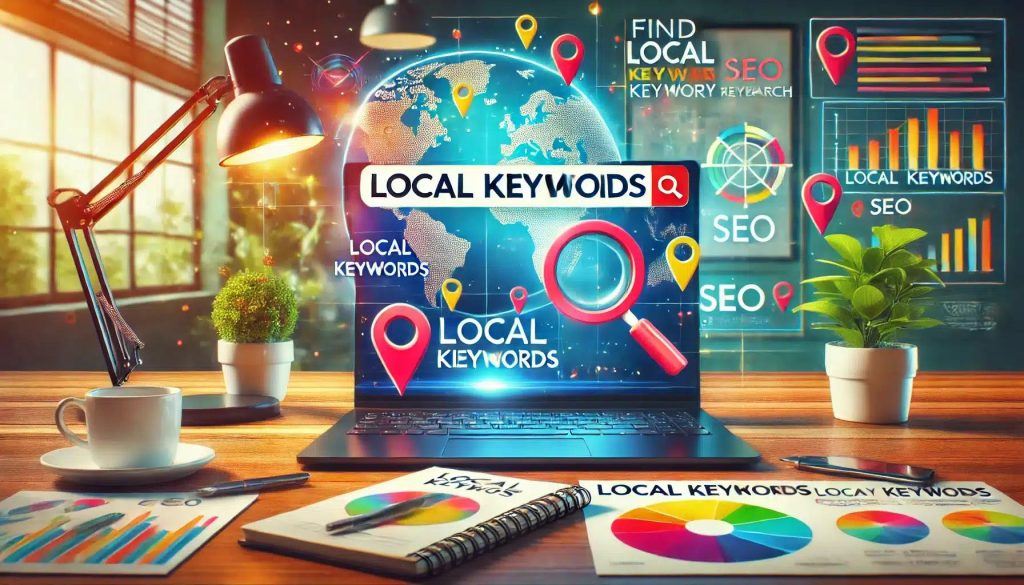 Local keyword research process showing location-based SEO keywords and search analytics